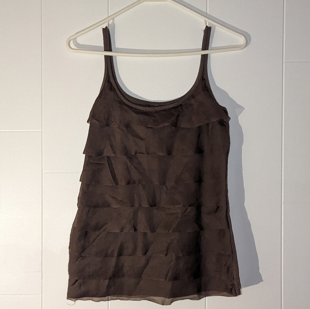 Ruffled silk top